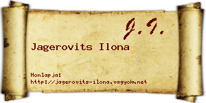 Jagerovits Ilona névjegykártya